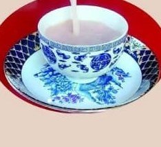 Butter tea, churned by hand in the gur-gur